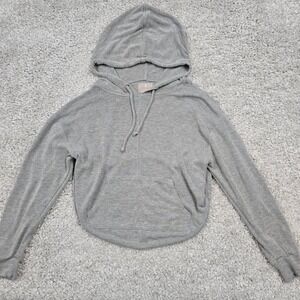 Free People Movement Womens Cut Out Back Hoodie‎ XS Gray Long Sleeve Athletic